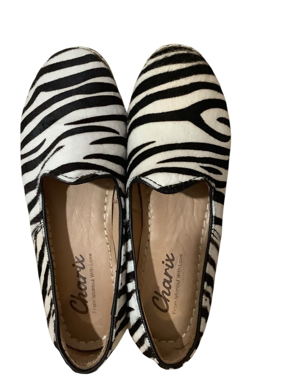 Charix Zebra-Print Slip-On Flats Loafer Safari Travel Casual